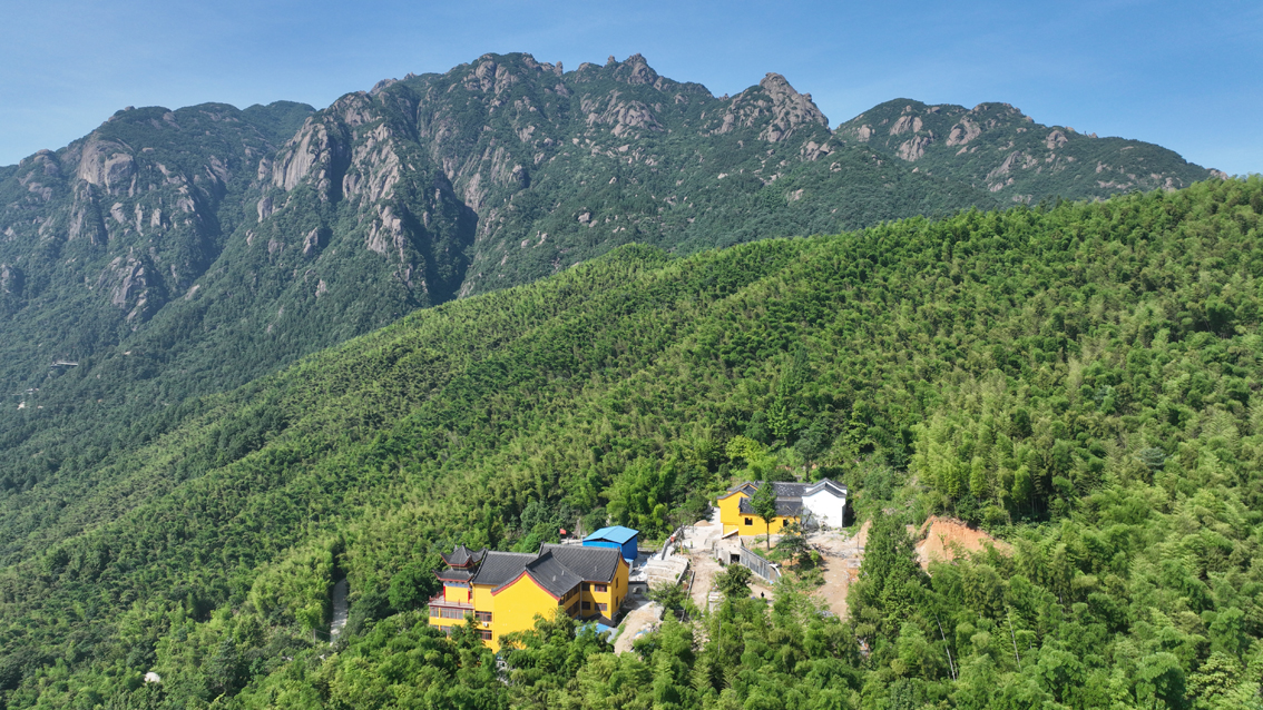 九华山圆通寺航拍视频