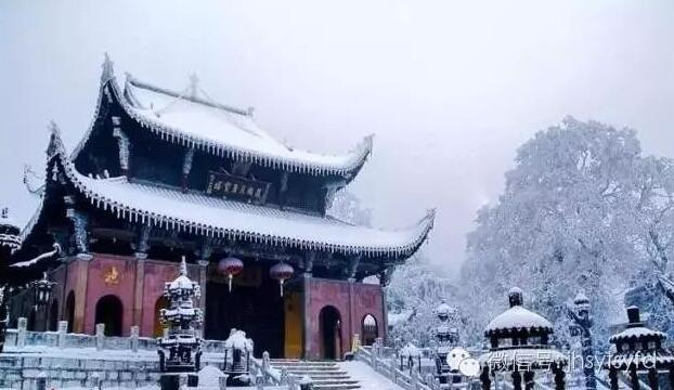 九华山2016年入冬第一场雪，雪景奇观，上央视！