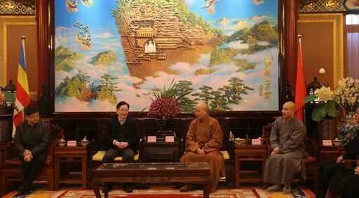 中央统战部王作安副部长带队走访慰问中国佛教协会